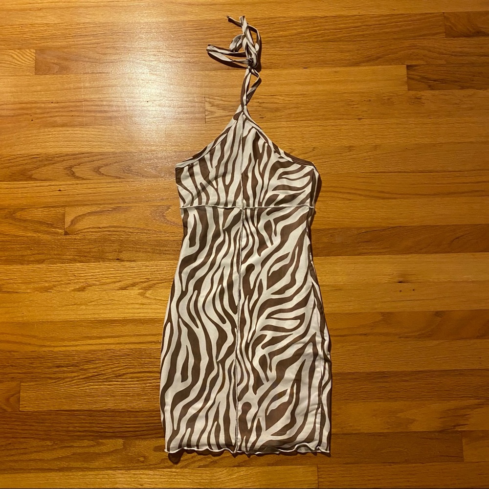 Princess Polly Jay Jay Mini Dress Chocolate Zebra